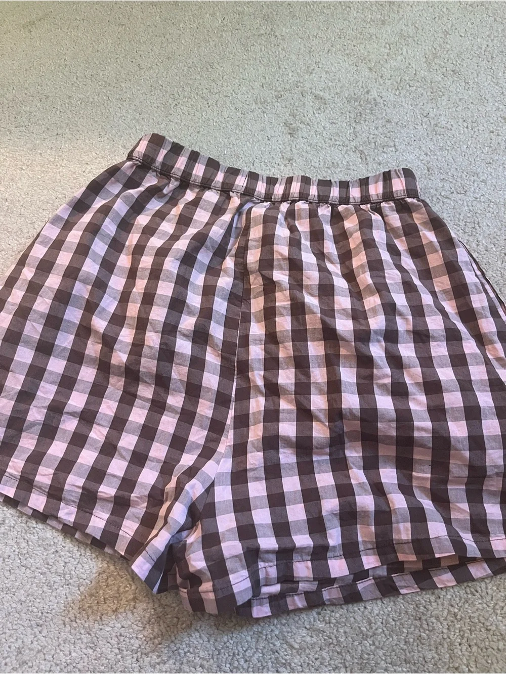 Free People Sleeveless Pink & Brown Gingham Button Tank